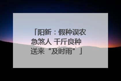 阳新：假种误农急煞人 千斤良种送来“及时雨”