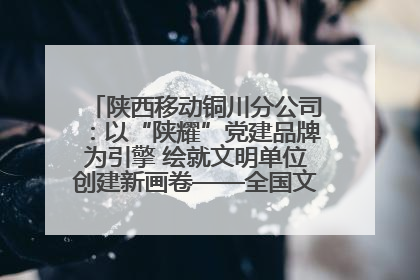 陕西移动铜川分公司：以“陕耀”党建品牌为引擎 绘就文明单位创建新画卷——全国文明单位创建纪实