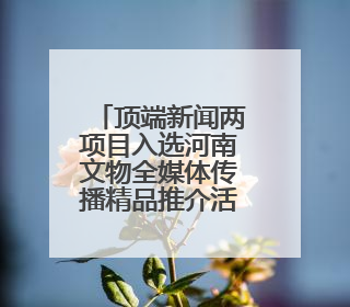 顶端新闻两项目入选河南文物全媒体传播精品推介活动
