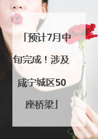 预计7月中旬完成！涉及咸宁城区50座桥梁