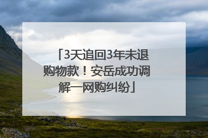 3天追回3年未退购物款！安岳成功调解一网购纠纷
