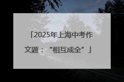 2025年上海中考作文题：“相互成全”