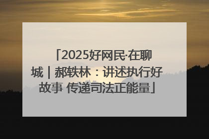2025好网民·在聊城｜郝轶林：讲述执行好故事 传递司法正能量