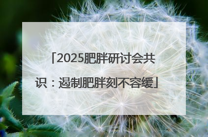 2025肥胖研讨会共识：遏制肥胖刻不容缓