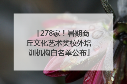 278家！暑期商丘文化艺术类校外培训机构白名单公布
