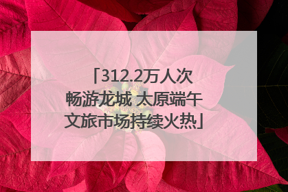 312.2万人次畅游龙城 太原端午文旅市场持续火热
