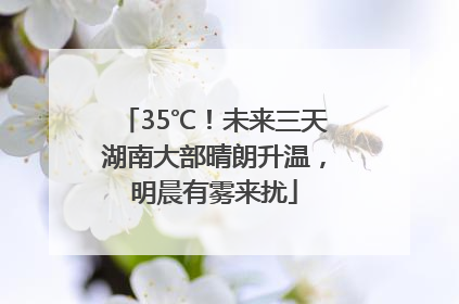 35℃！未来三天湖南大部晴朗升温，明晨有雾来扰