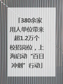 380余家用人单位带来超1.2万个校招岗位，上海启动“百日冲刺”行动