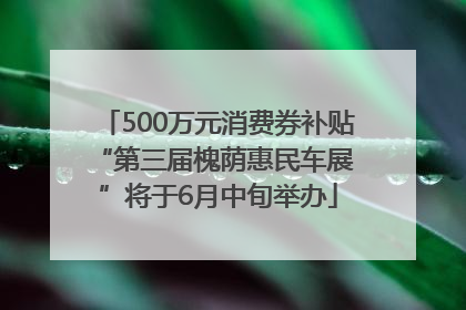 500万元消费券补贴 “第三届槐荫惠民车展”将于6月中旬举办