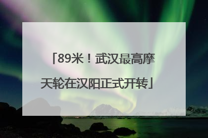 89米！武汉最高摩天轮在汉阳正式开转