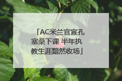 AC米兰官宣孔塞桑下课 半年执教生涯黯然收场