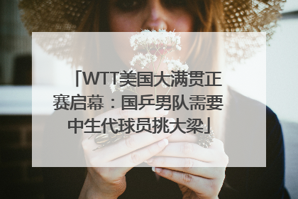 WTT美国大满贯正赛启幕：国乒男队需要中生代球员挑大梁